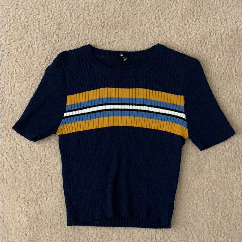 Striped Sweater Short Sleeve